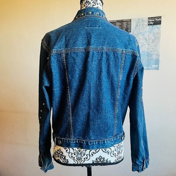 vintage 90s Y2K No Excuses metal studded denim jacket size youth Large - Picture 5 of 7